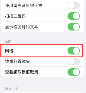 抚远苹果手机维修网点分享iPhone如何开启九宫格构图功能 