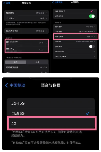 抚远苹果手机维修分享iPhone14如何切换4G/5G? iPhone14 5G网络切换方法 